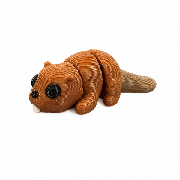 Beaver flexi figure, 3D printed by Printies
