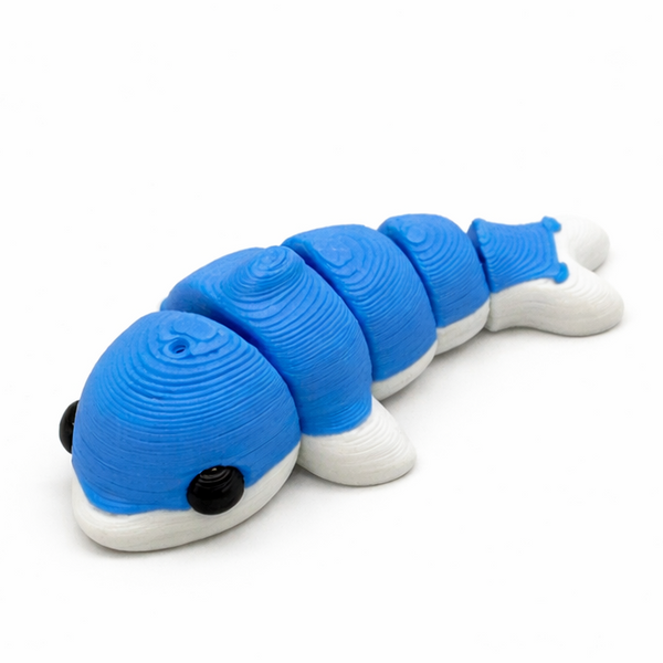 Dolphin flexi figure, 3D printed by Printies