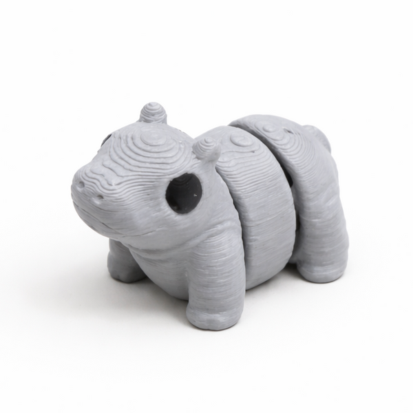 Hippo flexi figure, 3D printed by Printies