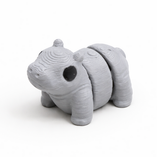 Hippo flexi figure, 3D printed by Printies