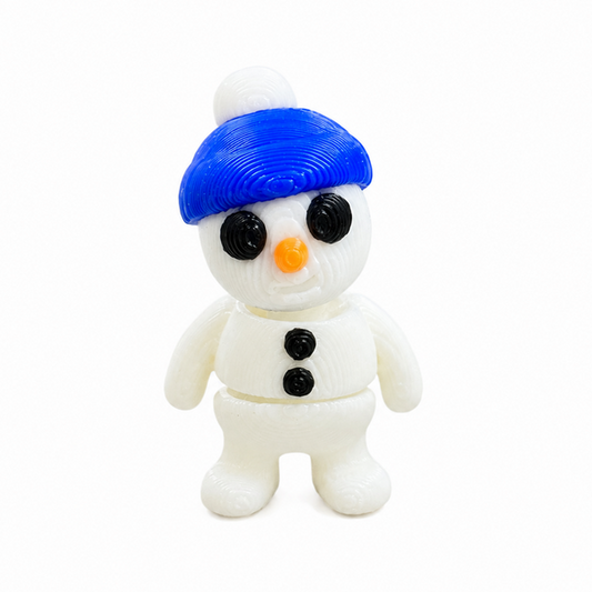 Snowman flexi figure, 3D printed by Printies
