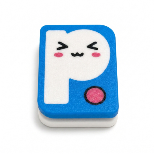Printies Fidget Magnet — blue top, white bottom