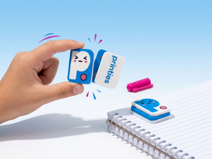 Fidget Printies — magnetic P fidget mid-snap