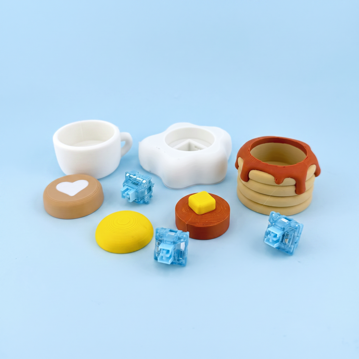 Breakfast clicker parts with mechanical switches