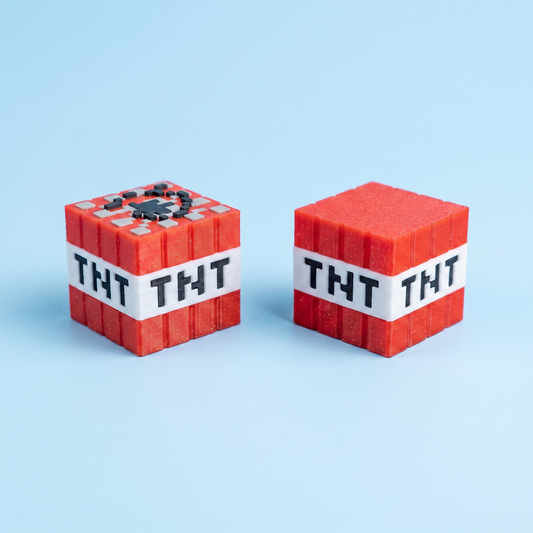 TNT fidget clicker - fuse-pattern top and plain top