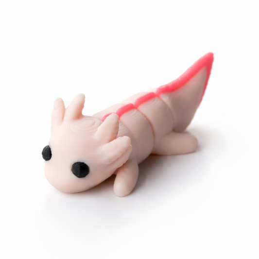 Axolotl flexi figure, 3D printed by Printies