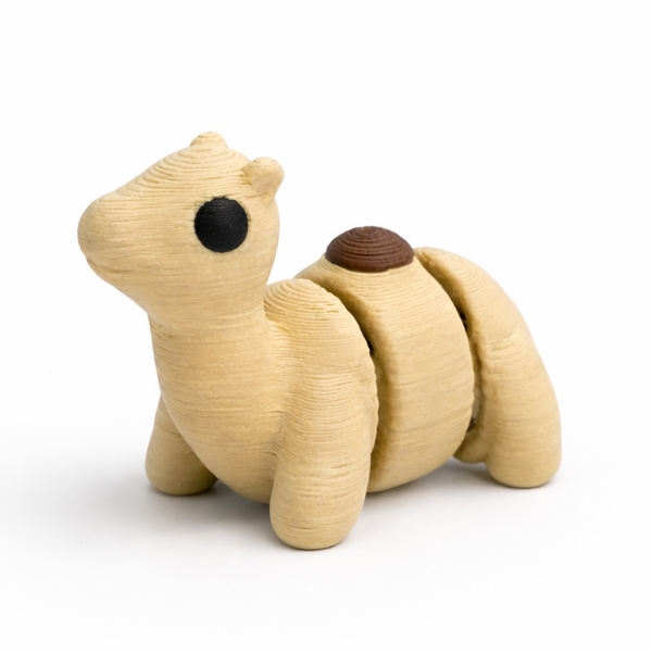 Camel flexi figure, 3D printed by Printies