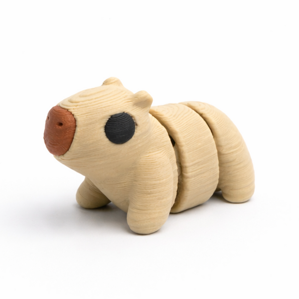 Capybara flexi figure, 3D printed by Printies