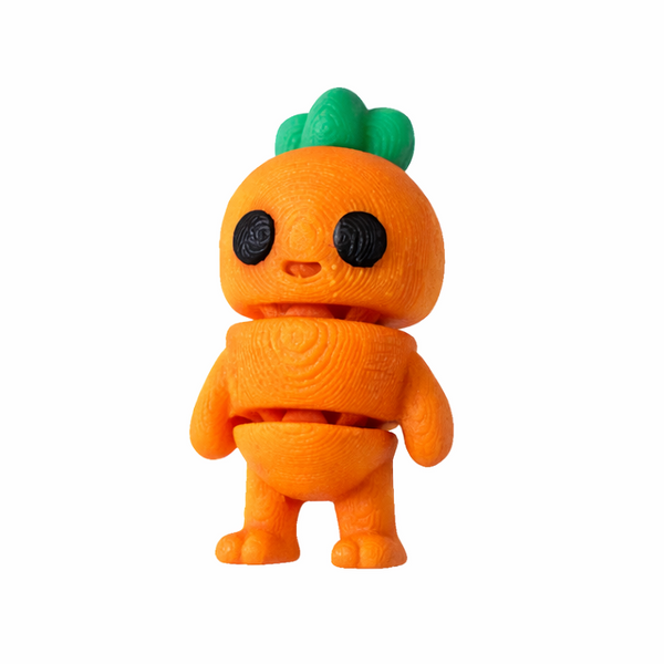 Carrot flexi figure, 3D printed by Printies
