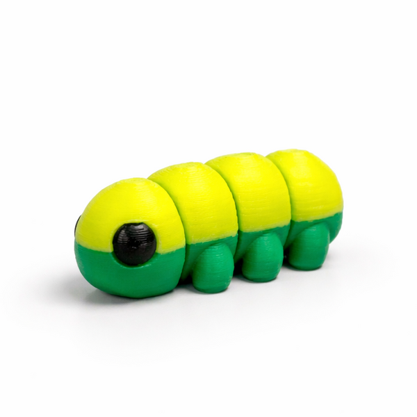 Caterpillar flexi figure, 3D printed by Printies
