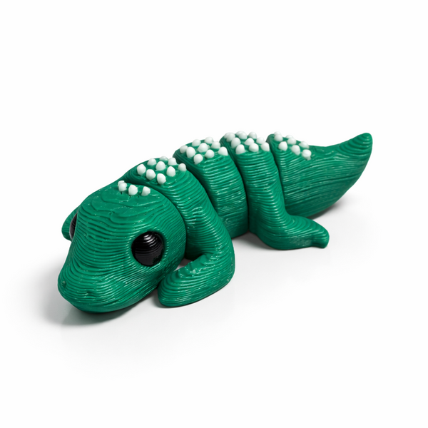 Crocodile flexi figure, 3D printed by Printies