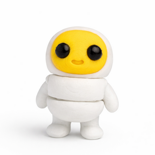 Egg flexi figure, 3D printed by Printies