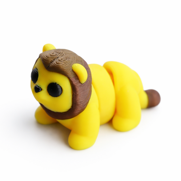 Lion flexi figure, 3D printed by Printies