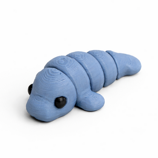 Manatee flexi figure, 3D printed by Printies