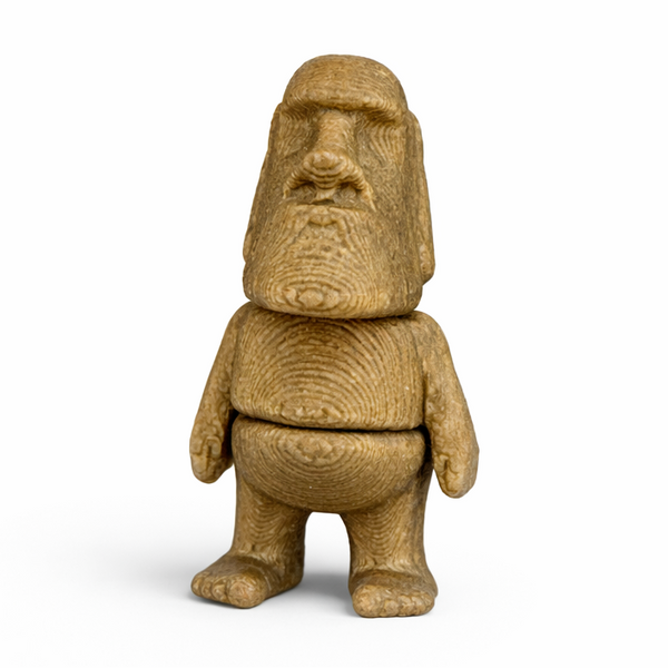 Moai flexi figure, 3D printed by Printies
