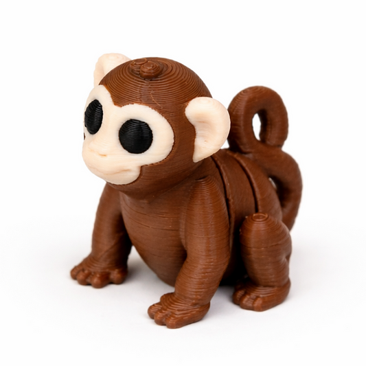 Monkey flexi figure, 3D printed by Printies