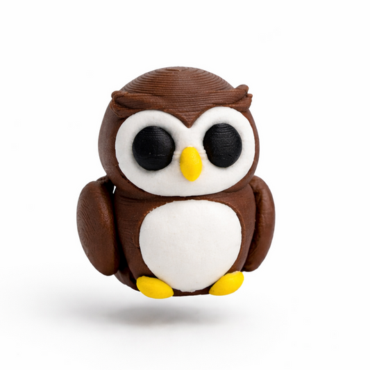 Owl flexi figure, 3D printed by Printies