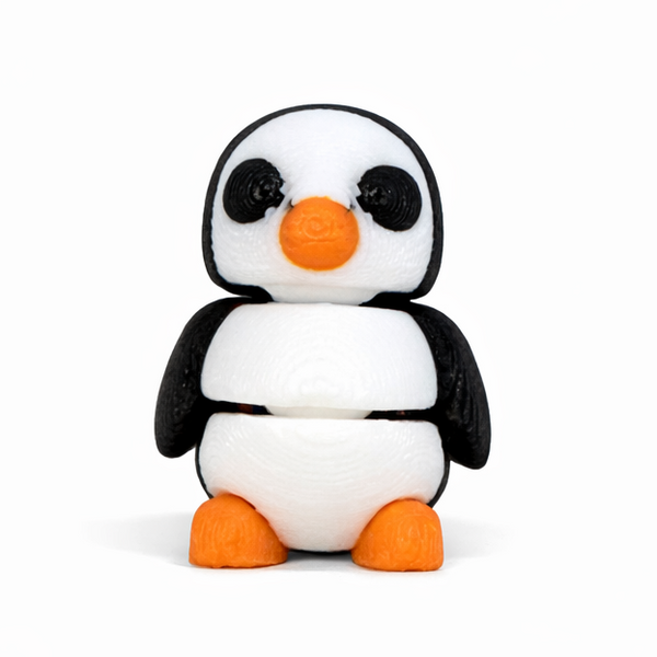 Penguin flexi figure, 3D printed by Printies