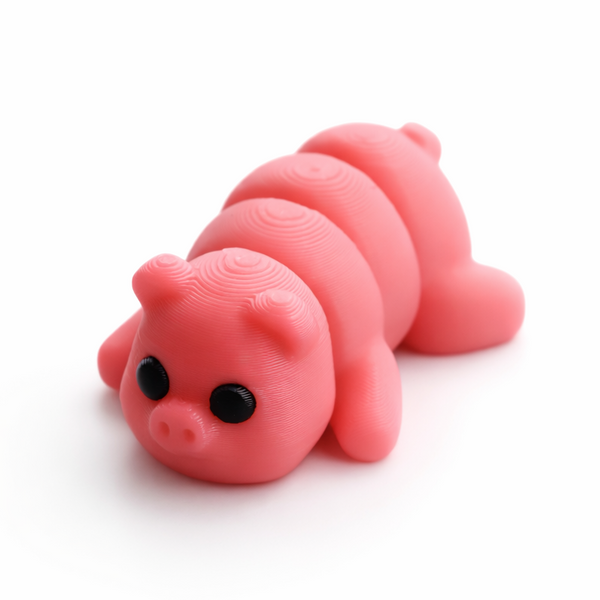 Pig flexi figure, 3D printed by Printies