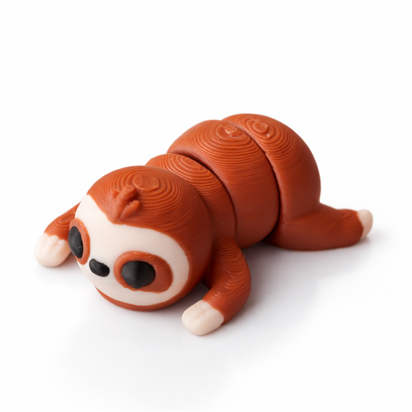 Sloth flexi figure, 3D printed by Printies