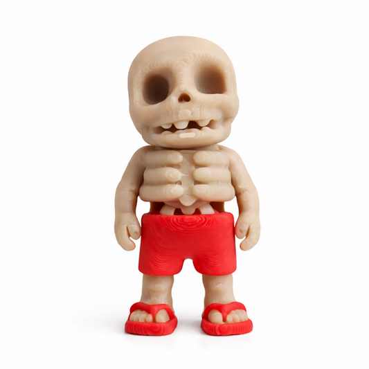 Summer Skeleton flexi figure, 3D printed by Printies