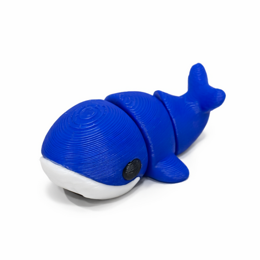 Whale flexi figure, 3D printed by Printies