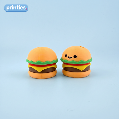 Burger fidget clicker - classic and smiley face designs