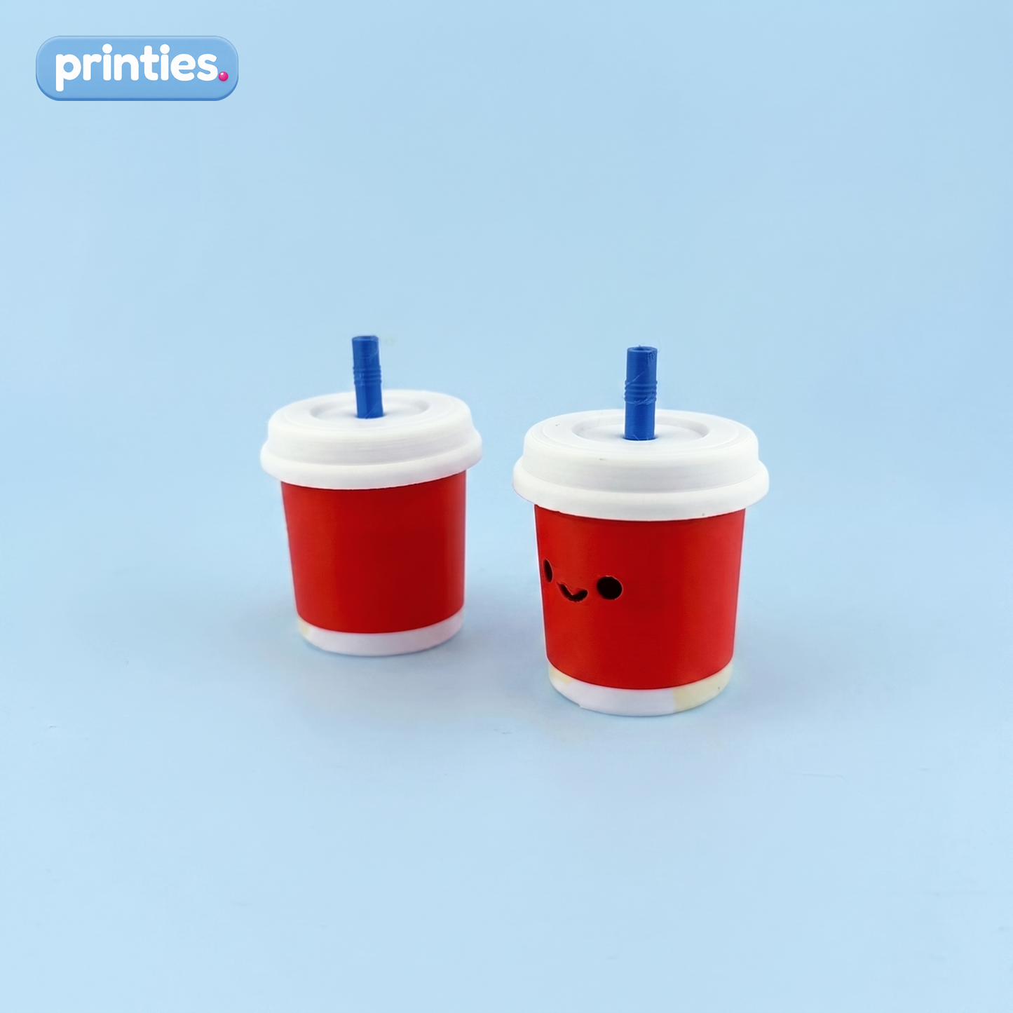 Soda cup fidget clicker - classic and smiley face designs