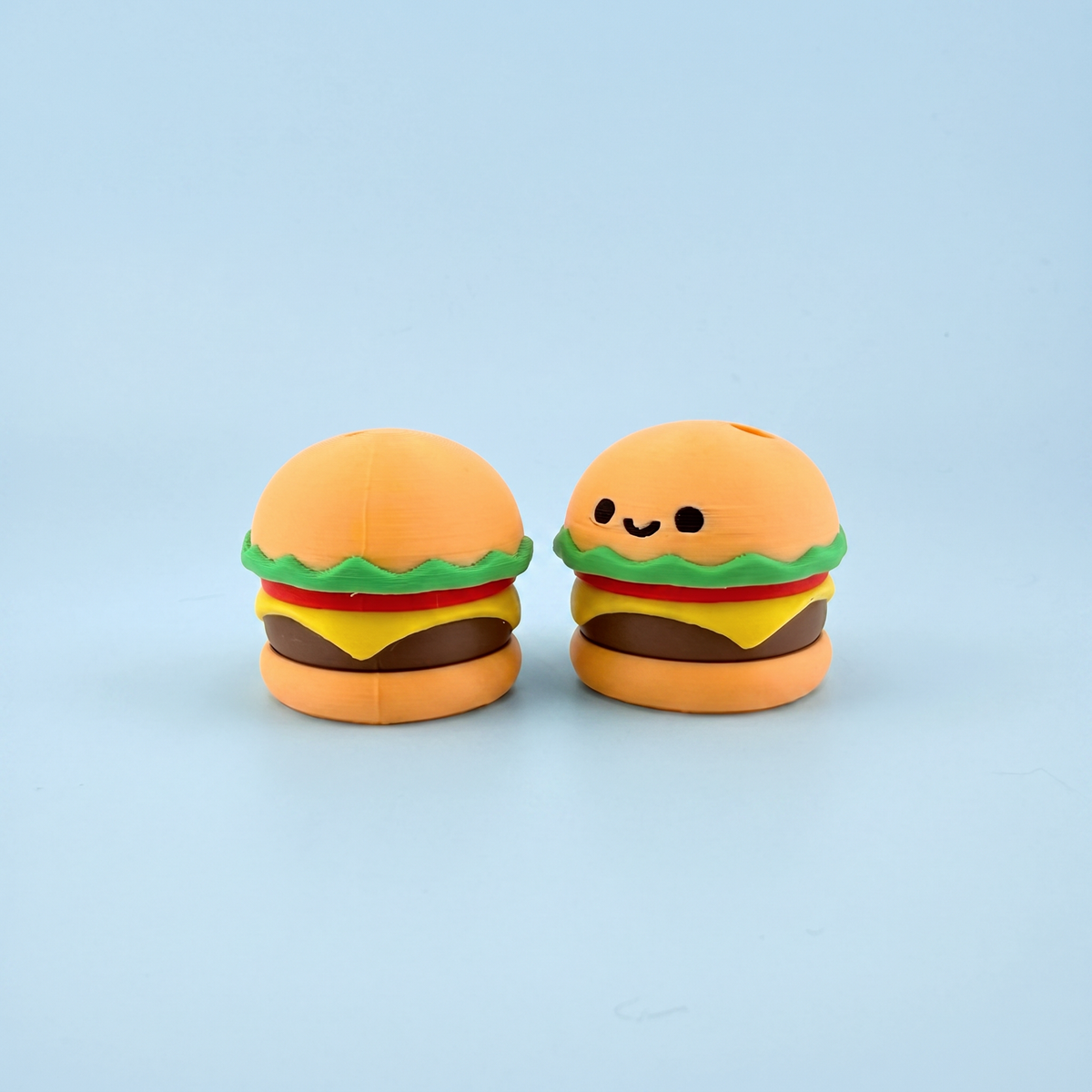 Burger fidget clicker - classic and smiley face designs