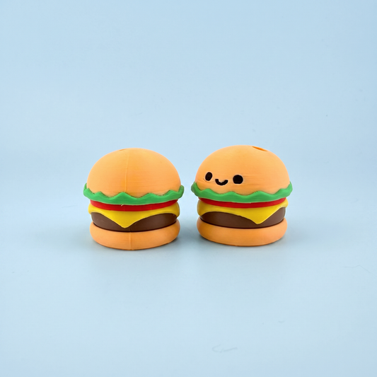 Burger fidget clicker - classic and smiley face designs