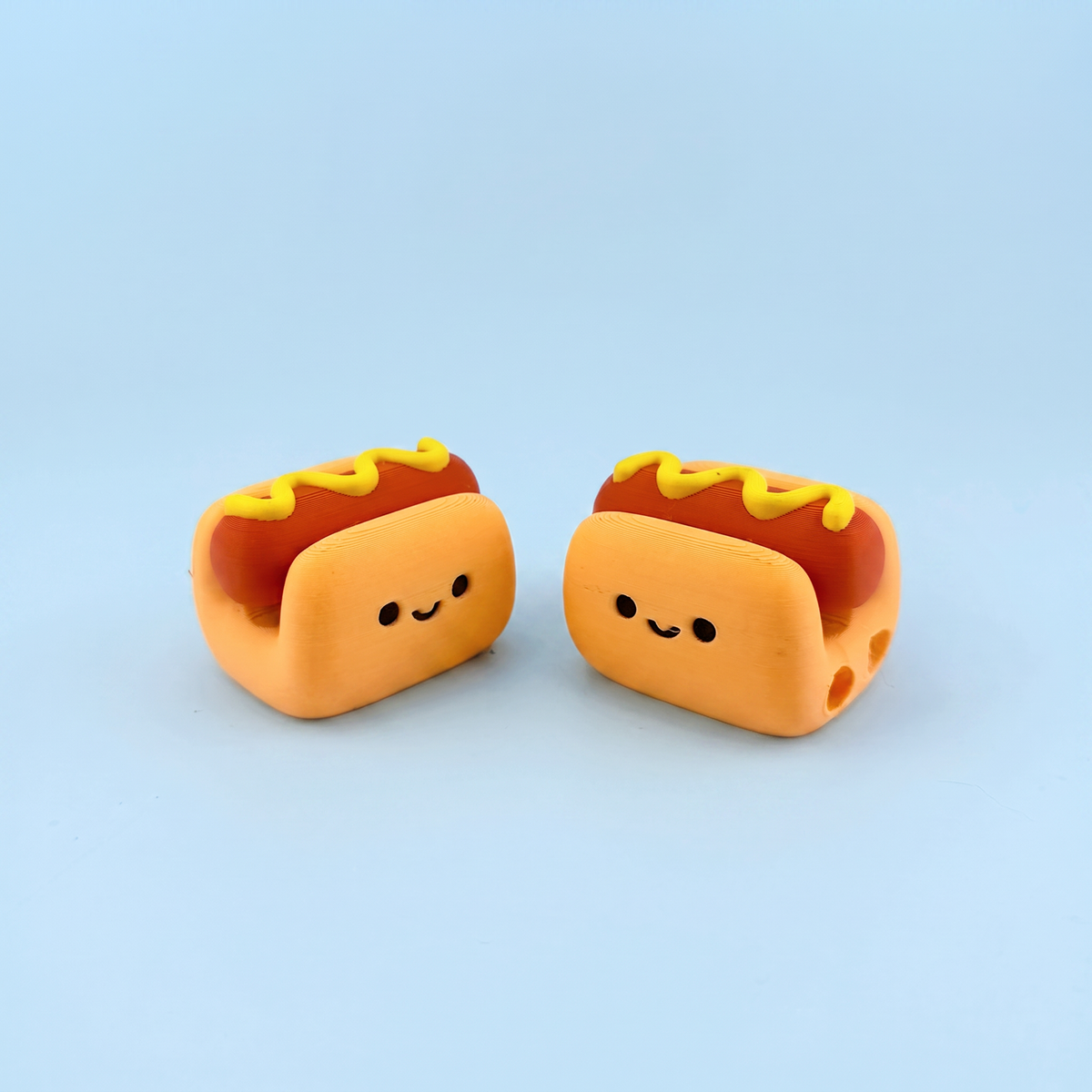 Hotdog fidget clicker - classic and smiley face designs