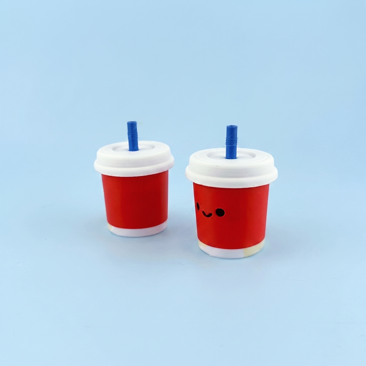 Soda cup fidget clicker - classic and smiley face designs