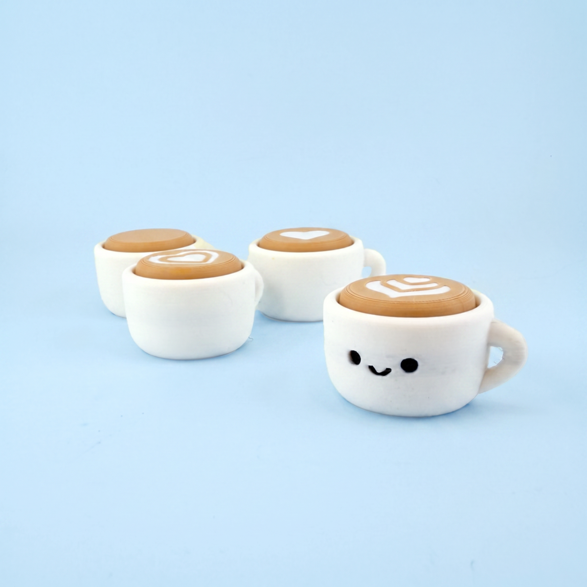 Latte fidget clicker - classic and smiley face