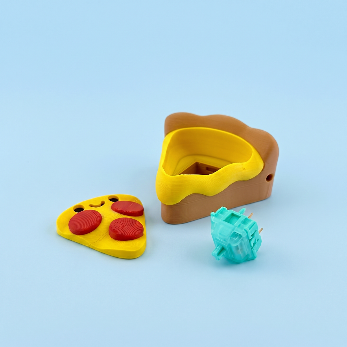 Pizza slice clicker parts with mechanical switch