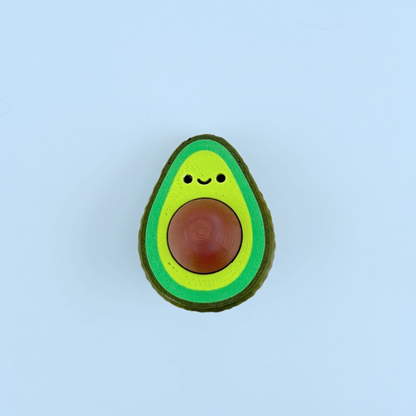 Avocado fidget clicker with a smiley face