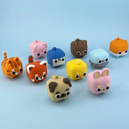 The full set of eleven mini pet fidget clickers